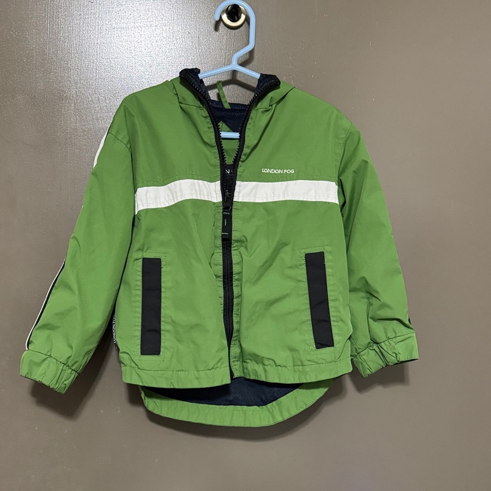 London Fog Kids Green and Black Raincoat